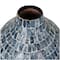 14" Blue Mother of Pearl Handmade Mosaic Inspired Vase